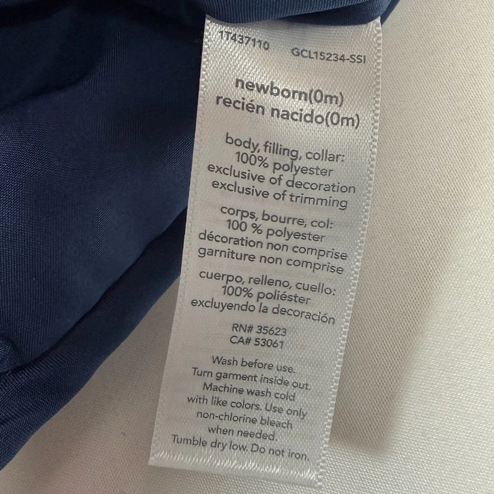 NWT JUST ONE YOU BY CARTER'S Newborn Boys' Navy Blue Sherpa‎ Collar Puffer Vest